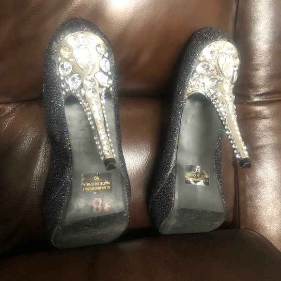 Celeste size 10 black with silver heels - Picture 4 of 7